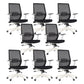 Modern Desk Chair Mesh Computer Chair Mid-Back Chair in Black/Gray/Orange Black 8 Piece Set Clearhalo 'furn' 'furn_office_chair' 'Furniture' 'Office Chairs' 'Office Furniture' 'office_chair' 5965622