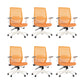 Modern Desk Chair Mesh Computer Chair Mid-Back Chair in Black/Gray/Orange Orange 6 Piece Set Clearhalo 'furn' 'furn_office_chair' 'Furniture' 'Office Chairs' 'Office Furniture' 'office_chair' 5965626