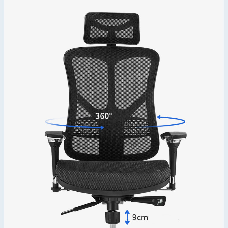 Sedia da scrivania moderna Sedia da computer in rete Sedia con schienale alto in colore nero