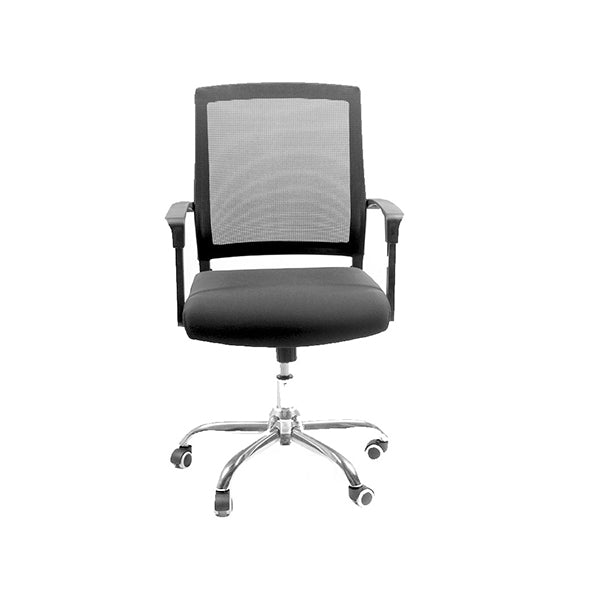 Modern Wheels Arm Chair Microfiber Black Conference Mid-Back Chair Clearhalo 'furn' 'furn_office_chair' 'Furniture' 'Office Chairs' 'Office Furniture' 'office_chair' 5965671