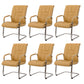 No Distressing Black Arm Chair Faux Leather and Chrome Frame Office Chair Beige 6 Piece Set Casters Not Included Clearhalo 'furn' 'furn_office_chair' 'Furniture' 'Office Chairs' 'Office Furniture' 'office_chair' 5965682