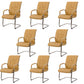 No Distressing Black Arm Chair Faux Leather and Chrome Frame Office Chair Beige 8 Piece Set Casters Not Included Clearhalo 'furn' 'furn_office_chair' 'Furniture' 'Office Chairs' 'Office Furniture' 'office_chair' 5965685
