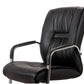 No Distressing Black Arm Chair Faux Leather and Chrome Frame Office Chair Clearhalo 'furn' 'furn_office_chair' 'Furniture' 'Office Chairs' 'Office Furniture' 'office_chair' 5965686