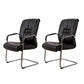 No Distressing Black Arm Chair Faux Leather and Chrome Frame Office Chair Black 2 Piece Set Casters Not Included Clearhalo 'furn' 'furn_office_chair' 'Furniture' 'Office Chairs' 'Office Furniture' 'office_chair' 5965687
