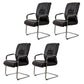 No Distressing Black Arm Chair Faux Leather and Chrome Frame Office Chair Black 4 Piece Set Casters Not Included Clearhalo 'furn' 'furn_office_chair' 'Furniture' 'Office Chairs' 'Office Furniture' 'office_chair' 5965690
