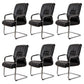 No Distressing Black Arm Chair Faux Leather and Chrome Frame Office Chair Black 6 Piece Set Casters Not Included Clearhalo 'furn' 'furn_office_chair' 'Furniture' 'Office Chairs' 'Office Furniture' 'office_chair' 5965692