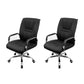 No Distressing Black Arm Chair Faux Leather and Chrome Frame Office Chair Black 2 Piece Set Casters Included Clearhalo 'furn' 'furn_office_chair' 'Furniture' 'Office Chairs' 'Office Furniture' 'office_chair' 5965697