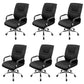 No Distressing Black Arm Chair Faux Leather and Chrome Frame Office Chair Black 6 Piece Set Casters Included Clearhalo 'furn' 'furn_office_chair' 'Furniture' 'Office Chairs' 'Office Furniture' 'office_chair' 5965699