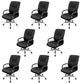 No Distressing Black Arm Chair Faux Leather and Chrome Frame Office Chair Black 8 Piece Set Casters Included Clearhalo 'furn' 'furn_office_chair' 'Furniture' 'Office Chairs' 'Office Furniture' 'office_chair' 5965700