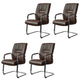 No Distressing Black Arm Chair Faux Leather and Chrome Frame Office Chair Coffee 4 Piece Set Casters Not Included Clearhalo 'furn' 'furn_office_chair' 'Furniture' 'Office Chairs' 'Office Furniture' 'office_chair' 5965702