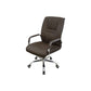 No Distressing Black Arm Chair Faux Leather and Chrome Frame Office Chair Coffee 1 Piece Casters Included Clearhalo 'furn' 'furn_office_chair' 'Furniture' 'Office Chairs' 'Office Furniture' 'office_chair' 5965705