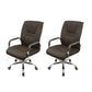 No Distressing Black Arm Chair Faux Leather and Chrome Frame Office Chair Coffee 2 Piece Set Casters Included Clearhalo 'furn' 'furn_office_chair' 'Furniture' 'Office Chairs' 'Office Furniture' 'office_chair' 5965706