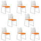Silla de escritorio contemporánea de 18" de ancho, color blanco, sin ruedas, silla de oficina