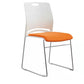 Silla de escritorio contemporánea de 18" de ancho, color blanco, sin ruedas, silla de oficina