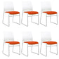 Silla de escritorio contemporánea de 18" de ancho, color blanco, sin ruedas, silla de oficina