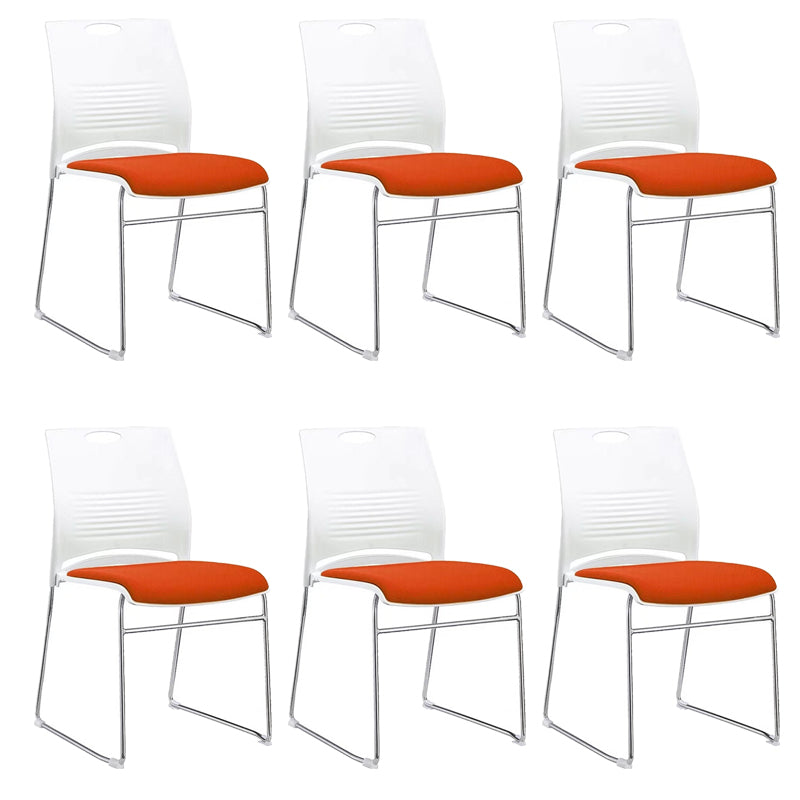 Silla de escritorio contemporánea de 18" de ancho, color blanco, sin ruedas, silla de oficina