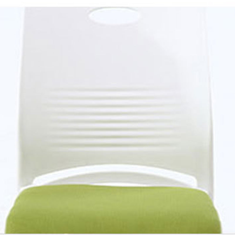 Silla de escritorio contemporánea de 18" de ancho, color blanco, sin ruedas, silla de oficina