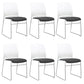 Silla de escritorio contemporánea de 18" de ancho, color blanco, sin ruedas, silla de oficina