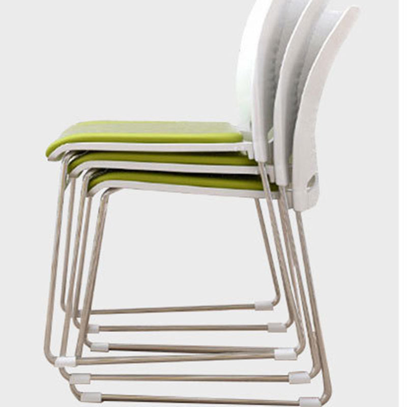 Silla de escritorio contemporánea de 18" de ancho, color blanco, sin ruedas, silla de oficina
