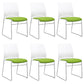 Silla de escritorio contemporánea de 18" de ancho, color blanco, sin ruedas, silla de oficina