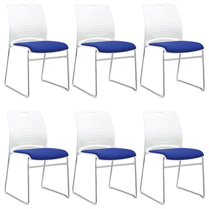 Silla de escritorio contemporánea de 18" de ancho, color blanco, sin ruedas, silla de oficina