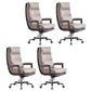Contemporary Office Chair Adjustable Seat Height Leather Leather Executive Chair Brown 4 Piece Set Clearhalo 'furn' 'furn_office_chair' 'Furniture' 'Office Chairs' 'Office Furniture' 'office_chair' 5965738