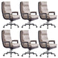Contemporary Office Chair Adjustable Seat Height Leather Leather Executive Chair Brown 6 Piece Set Clearhalo 'furn' 'furn_office_chair' 'Furniture' 'Office Chairs' 'Office Furniture' 'office_chair' 5965739
