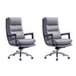 Contemporary Office Chair Adjustable Seat Height Leather Leather Executive Chair Grey 2 Piece Set Clearhalo 'furn' 'furn_office_chair' 'Furniture' 'Office Chairs' 'Office Furniture' 'office_chair' 5965745
