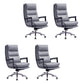 Contemporary Office Chair Adjustable Seat Height Leather Leather Executive Chair Grey 4 Piece Set Clearhalo 'furn' 'furn_office_chair' 'Furniture' 'Office Chairs' 'Office Furniture' 'office_chair' 5965746