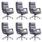 Contemporary Office Chair Adjustable Seat Height Leather Leather Executive Chair Grey 6 Piece Set Clearhalo 'furn' 'furn_office_chair' 'Furniture' 'Office Chairs' 'Office Furniture' 'office_chair' 5965749