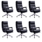 Contemporary Office Chair Adjustable Seat Height Leather Leather Executive Chair Black 6 Piece Set Clearhalo 'furn' 'furn_office_chair' 'Furniture' 'Office Chairs' 'Office Furniture' 'office_chair' 5965756