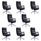 Contemporary Office Chair Adjustable Seat Height Leather Leather Executive Chair Black 8 Piece Set Clearhalo 'furn' 'furn_office_chair' 'Furniture' 'Office Chairs' 'Office Furniture' 'office_chair' 5965757