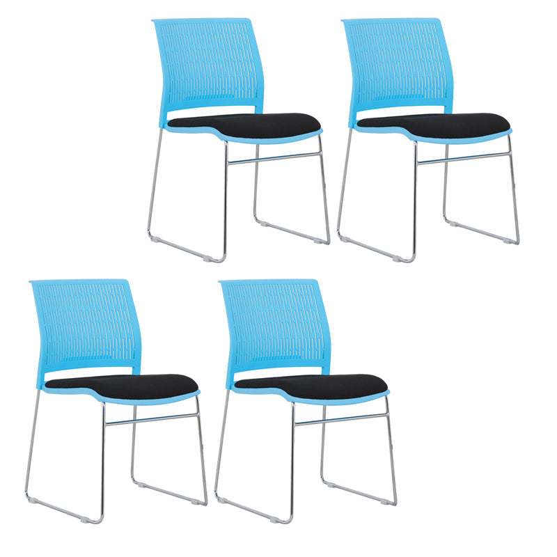 Chaise de bureau moderne, chaise d'ordinateur en plastique, sans accoudoirs, à dossier moyen