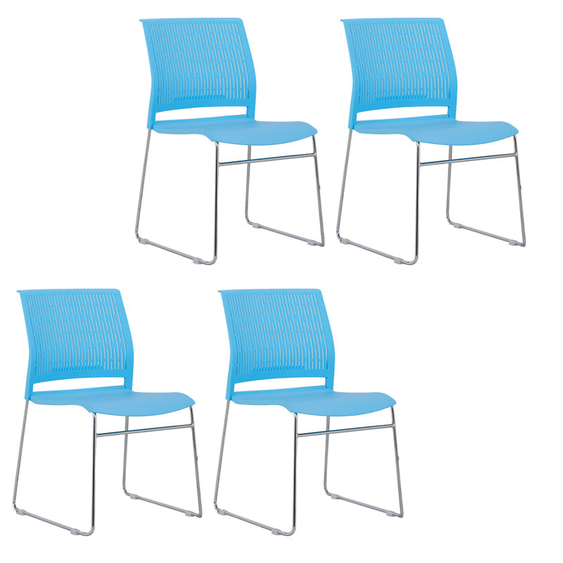 Chaise de bureau moderne, chaise d'ordinateur en plastique, sans accoudoirs, à dossier moyen