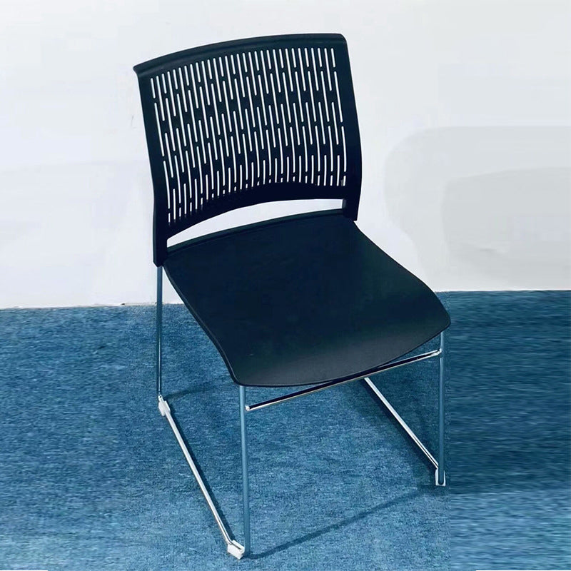 Chaise de bureau moderne, chaise d'ordinateur en plastique, sans accoudoirs, à dossier moyen