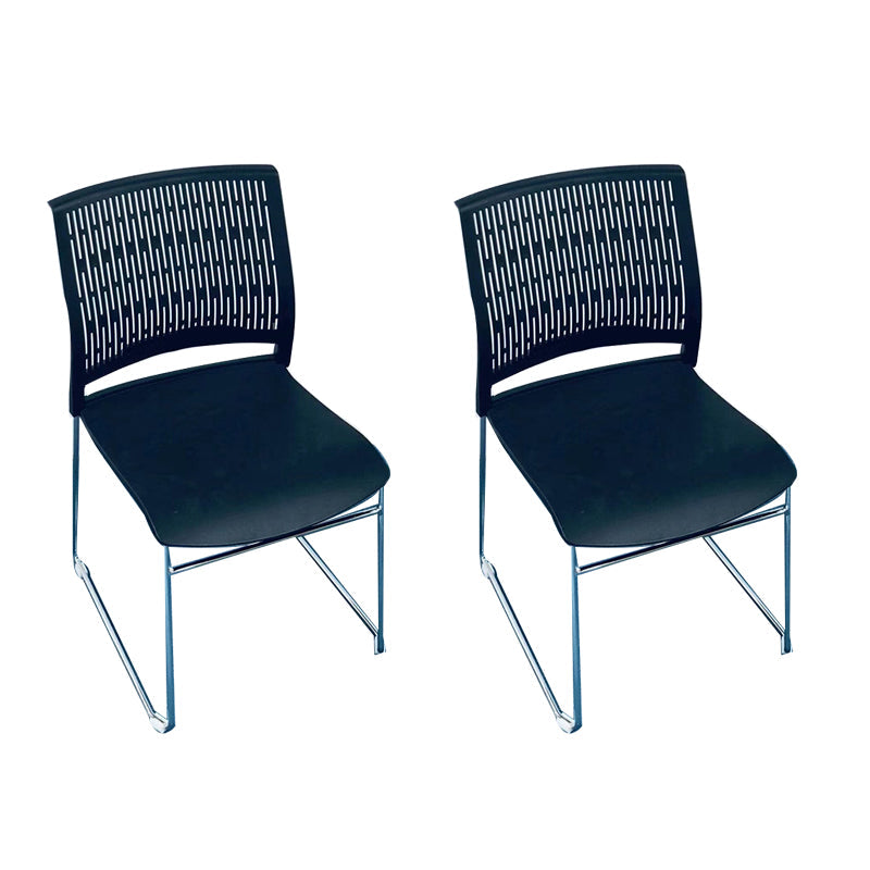 Chaise de bureau moderne, chaise d'ordinateur en plastique, sans accoudoirs, à dossier moyen