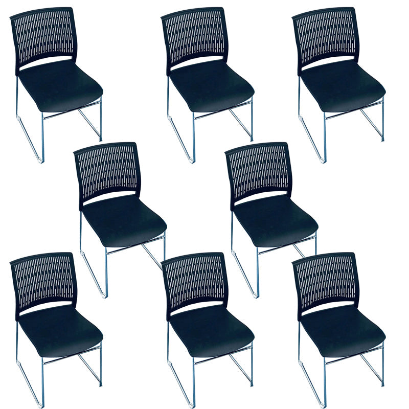 Chaise de bureau moderne, chaise d'ordinateur en plastique, sans accoudoirs, à dossier moyen