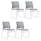Chaise de bureau moderne, chaise d'ordinateur en plastique, sans accoudoirs, à dossier moyen