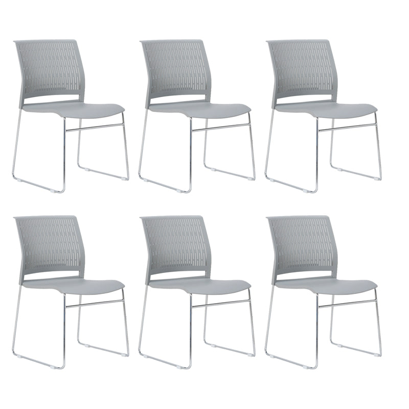 Chaise de bureau moderne, chaise d'ordinateur en plastique, sans accoudoirs, à dossier moyen