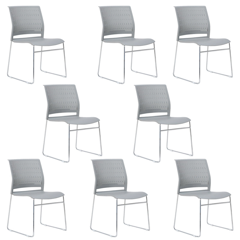 Chaise de bureau moderne, chaise d'ordinateur en plastique, sans accoudoirs, à dossier moyen