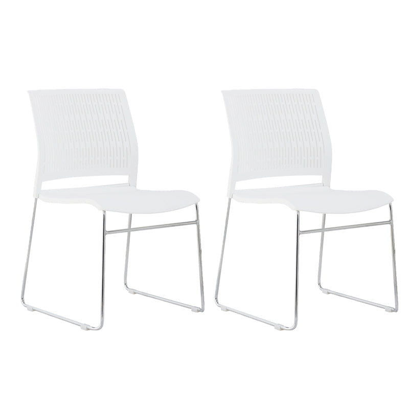 Chaise de bureau moderne, chaise d'ordinateur en plastique, sans accoudoirs, à dossier moyen
