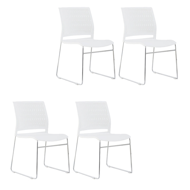 Chaise de bureau moderne, chaise d'ordinateur en plastique, sans accoudoirs, à dossier moyen