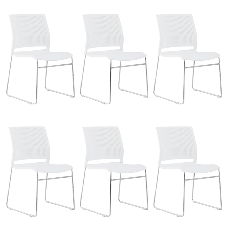 Chaise de bureau moderne, chaise d'ordinateur en plastique, sans accoudoirs, à dossier moyen