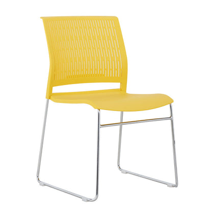 Chaise de bureau moderne, chaise d'ordinateur en plastique, sans accoudoirs, à dossier moyen