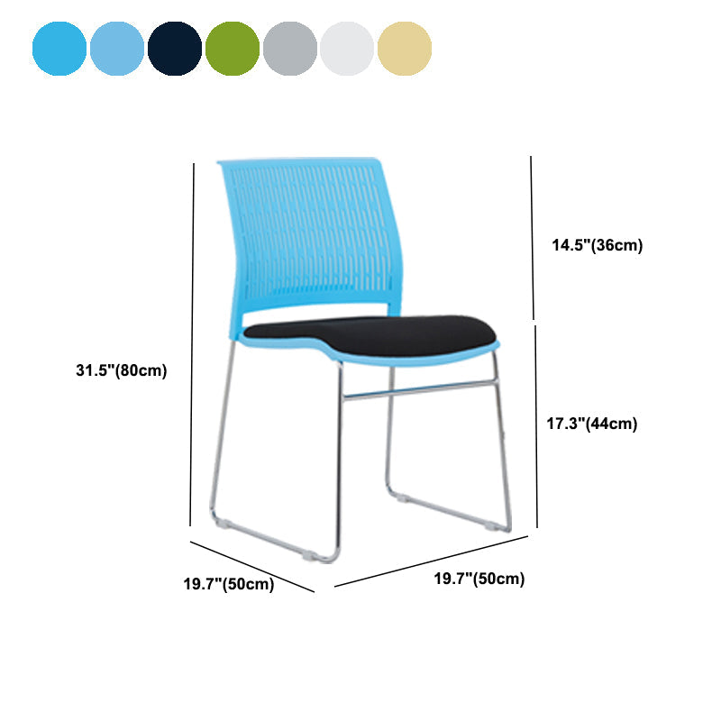 Chaise de bureau moderne, chaise d'ordinateur en plastique, sans accoudoirs, à dossier moyen