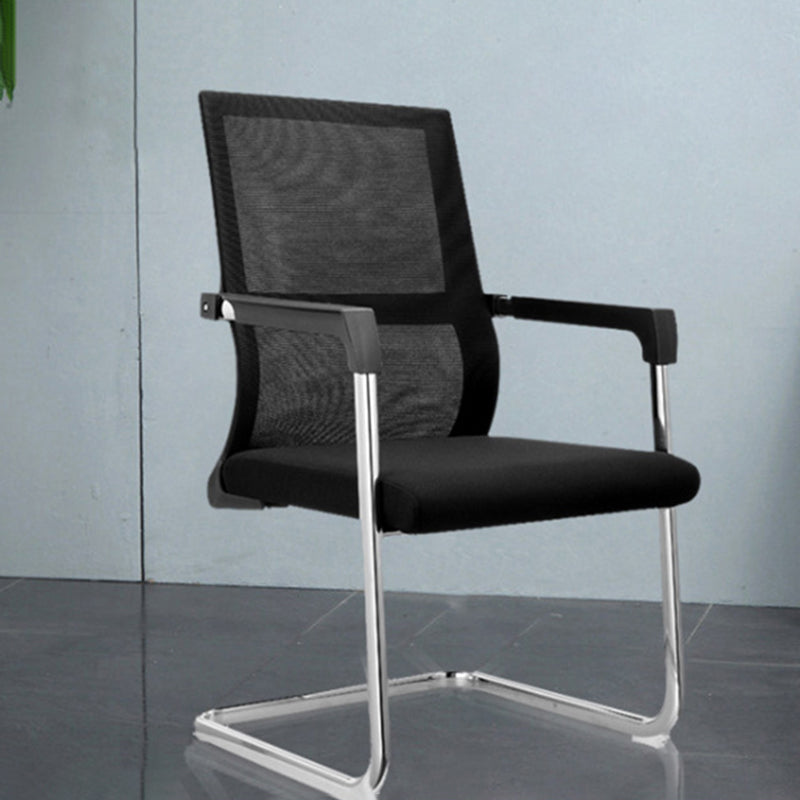 Contemporary Desk Chair No Wheels Mid Back Home Office Chair Clearhalo 'furn' 'furn_office_chair' 'Furniture' 'Office Chairs' 'Office Furniture' 'office_chair' 5965801