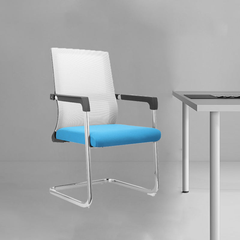 Contemporary Desk Chair No Wheels Mid Back Home Office Chair Clearhalo 'furn' 'furn_office_chair' 'Furniture' 'Office Chairs' 'Office Furniture' 'office_chair' 5965803
