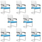 Contemporary Desk Chair No Wheels Mid Back Home Office Chair Blue 8 Piece Set Clearhalo 'furn' 'furn_office_chair' 'Furniture' 'Office Chairs' 'Office Furniture' 'office_chair' 5965809