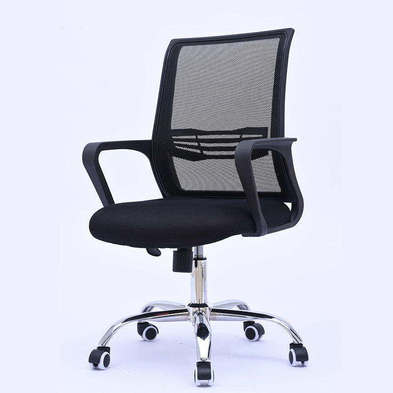 Modern Wheels Arm Chair Microfiber Conference Mid-Back Swivel Chair Clearhalo 'furn' 'furn_office_chair' 'Furniture' 'Office Chairs' 'Office Furniture' 'office_chair' 5965843