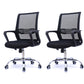 Modern Wheels Arm Chair Microfiber Conference Mid-Back Swivel Chair Black 2 Piece Set Clearhalo 'furn' 'furn_office_chair' 'Furniture' 'Office Chairs' 'Office Furniture' 'office_chair' 5965844